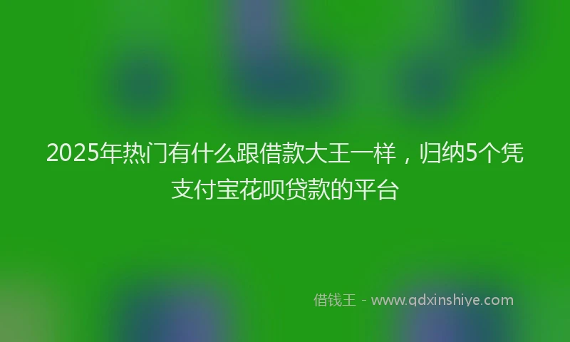 2025年热门有什么跟借款大王一样，归纳5个凭支付宝花呗贷款的平台