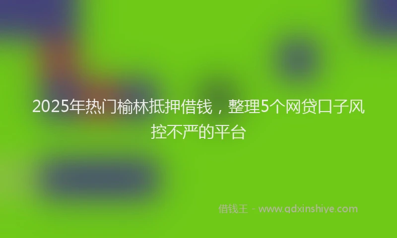 2025年热门榆林抵押借钱，整理5个网贷口子风控不严的平台