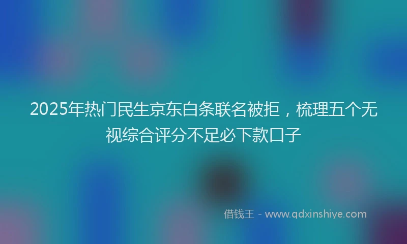2025年热门民生京东白条联名被拒，梳理五个无视综合评分不足必下款口子