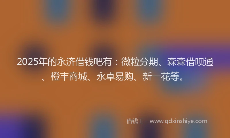 2025年的永济借钱吧有：微粒分期、森森借呗通、橙丰商城、永卓易购、新一花等。