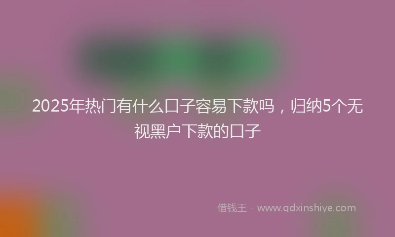 2025年热门有什么口子容易下款吗，归纳5个无视黑户下款的口子