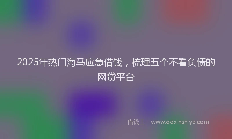 2025年热门海马应急借钱，梳理五个不看负债的网贷平台