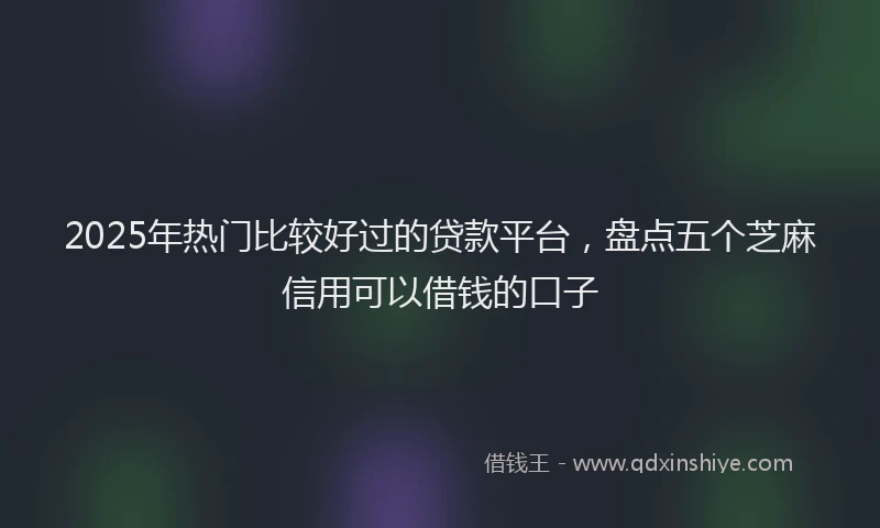 2025年热门比较好过的贷款平台,盘点五个芝麻信用可以借钱的口子