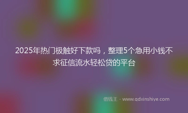 2025年热门极触好下款吗，整理5个急用小钱不求征信流水轻松贷的平台