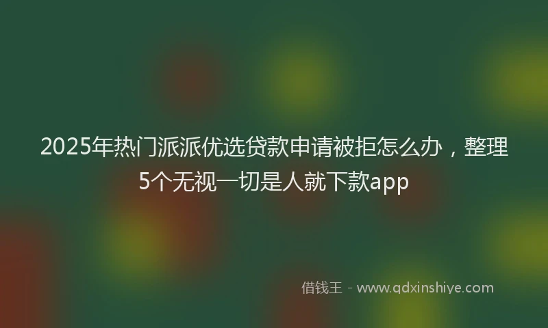 2025年热门派派优选贷款申请被拒怎么办，整理5个无视一切是人就下款app