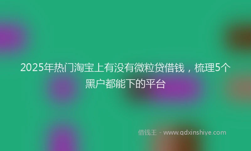 2025年热门淘宝上有没有微粒贷借钱,梳理5个黑户都能下的平台