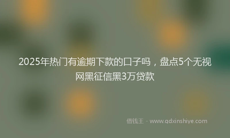 2025年热门有逾期下款的口子吗,盘点5个无视网黑征信黑3万贷款