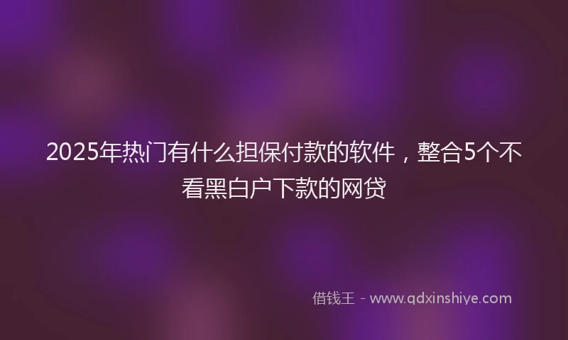 2025年热门有什么担保付款的软件，整合5个不看黑白户下款的网贷