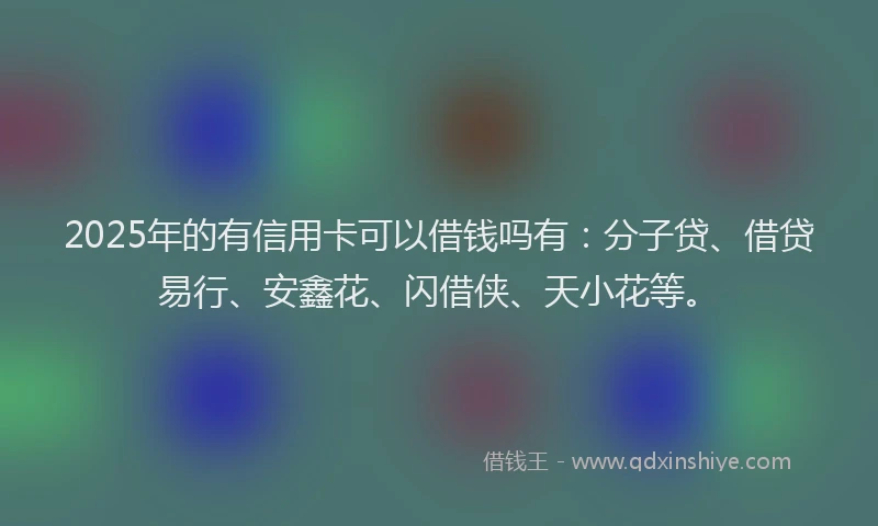 2025年的有信用卡可以借钱吗有：分子贷、借贷易行、安鑫花、闪借侠、天小花等。