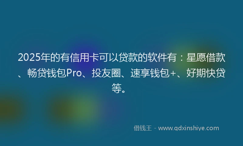 2025年的有信用卡可以贷款的软件有：星愿借款、畅贷钱包Pro、投友圈、速享钱包+、好期快贷等。