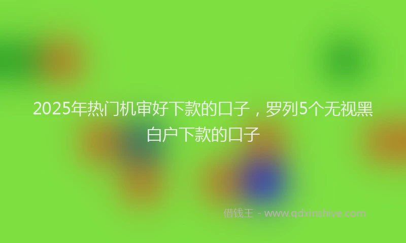 2025年热门机审好下款的口子，罗列5个无视黑白户下款的口子