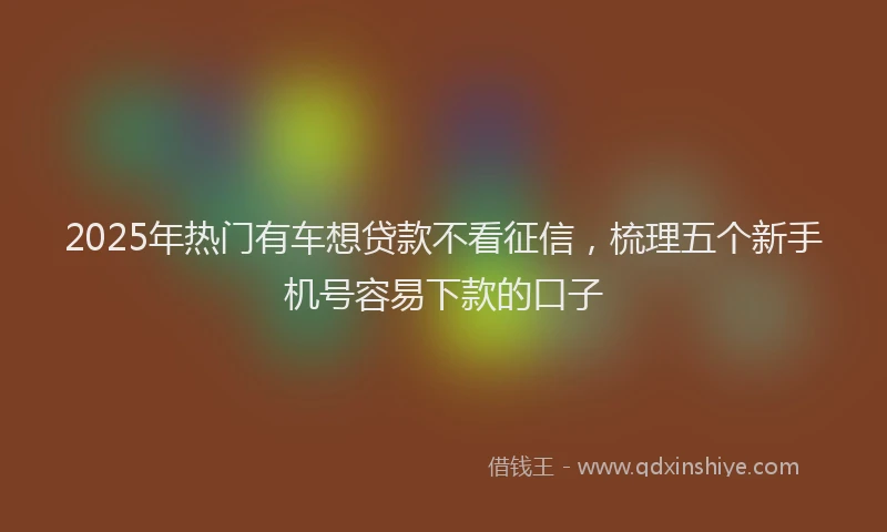 2025年热门有车想贷款不看征信，梳理五个新手机号容易下款的口子