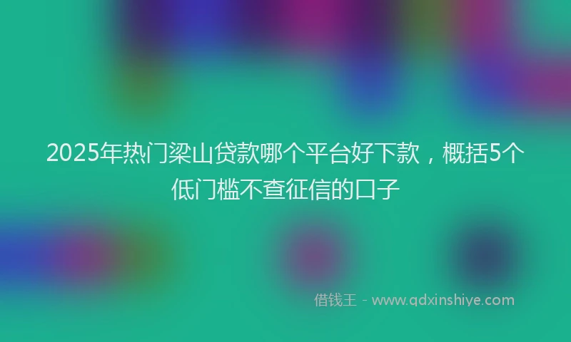 2025年热门梁山贷款哪个平台好下款，概括5个低门槛不查征信的口子