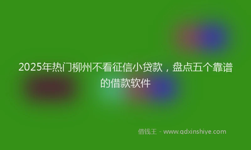 2025年热门柳州不看征信小贷款，盘点五个靠谱的借款软件