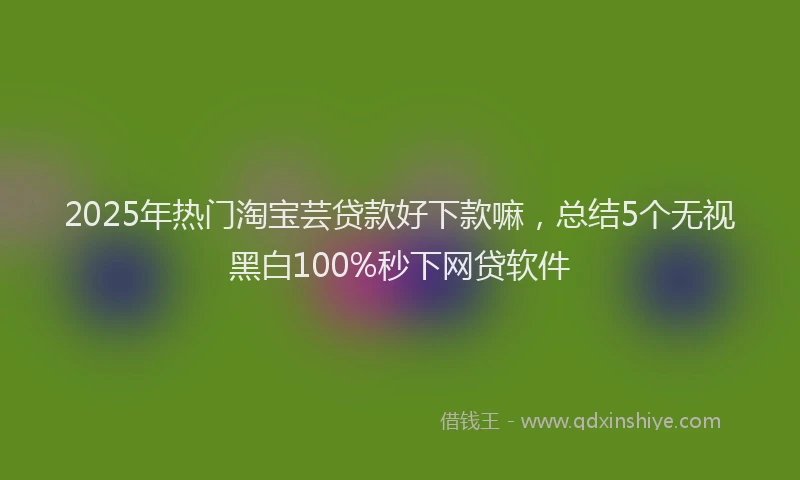 2025年热门淘宝芸贷款好下款嘛，总结5个无视黑白100%秒下网贷软件