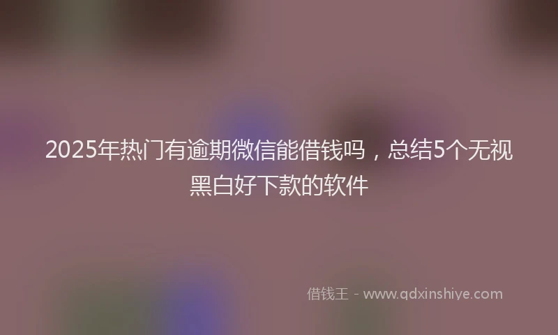 2025年热门有逾期微信能借钱吗，总结5个无视黑白好下款的软件