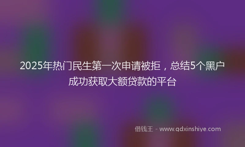 2025年热门民生第一次申请被拒，总结5个黑户成功获取大额贷款的平台