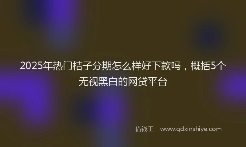 2025年热门桔子分期怎么样好下款吗,概括5个无视黑白的网贷平台