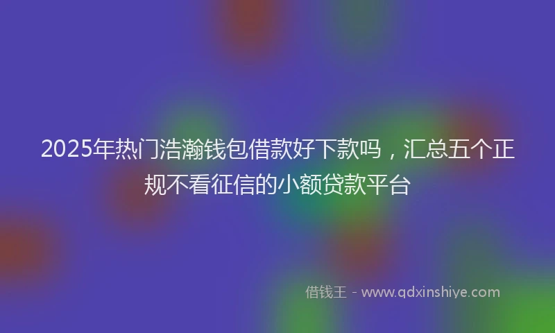 2025年热门浩瀚钱包借款好下款吗，汇总五个正规不看征信的小额贷款平台