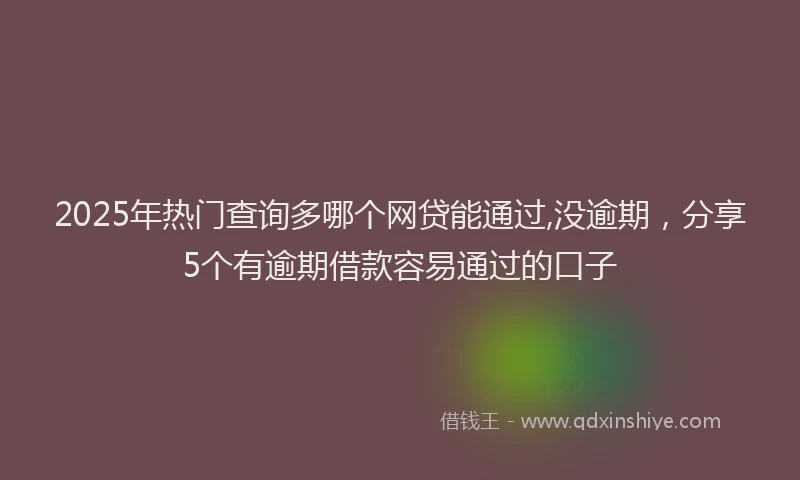 2025年热门查询多哪个网贷能通过,没逾期,分享5个有逾期借款容易通过的口子
