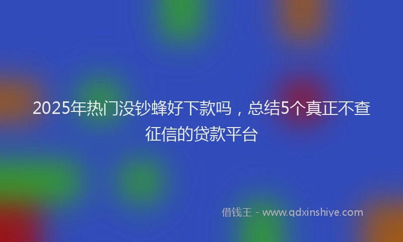 2025年热门没钞蜂好下款吗，总结5个真正不查征信的贷款平台