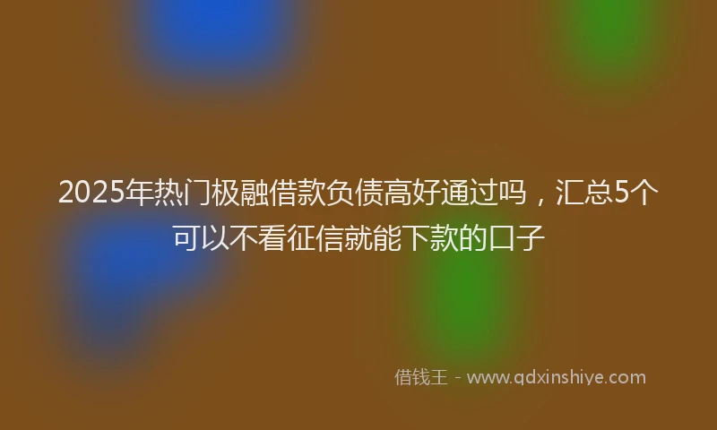2025年热门极融借款负债高好通过吗，汇总5个可以不看征信就能下款的口子