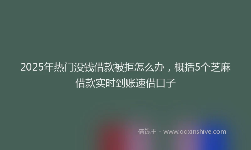 2025年热门没钱借款被拒怎么办，概括5个芝麻借款实时到账速借口子