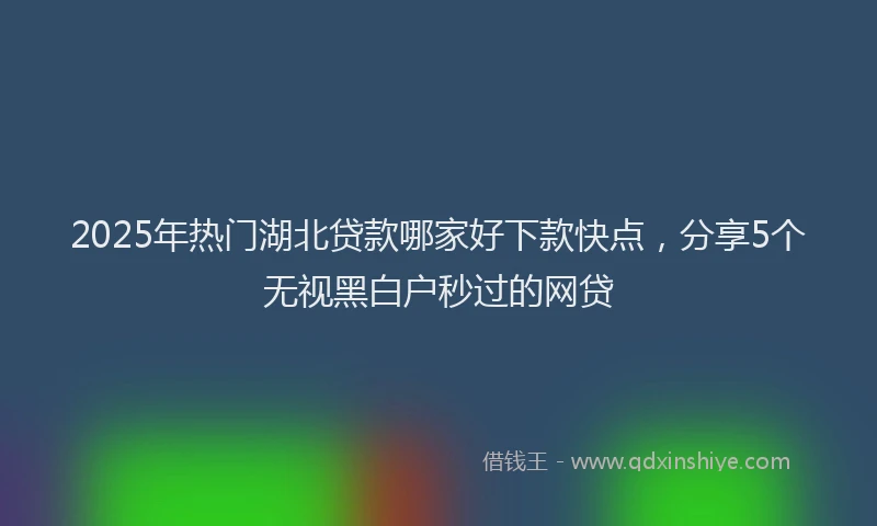 2025年热门湖北贷款哪家好下款快点，分享5个无视黑白户秒过的网贷