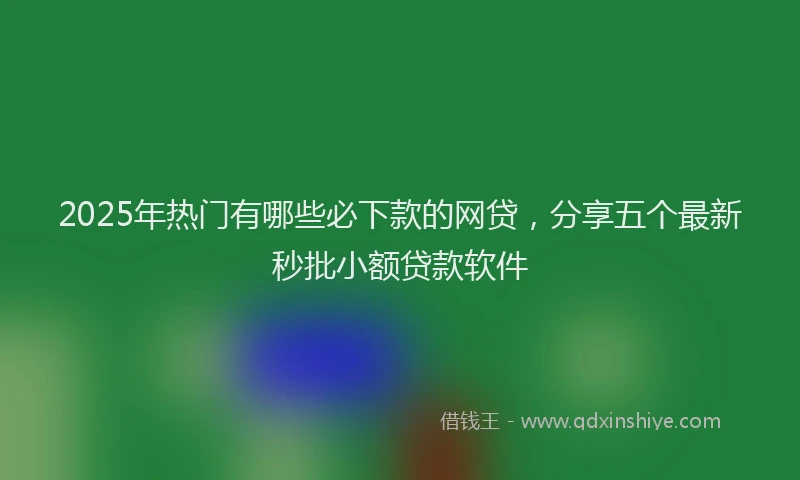 2025年热门有哪些必下款的网贷，分享五个最新秒批小额贷款软件