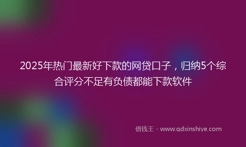 2025年热门最新好下款的网贷口子，归纳5个综合评分不足有负债都能下款软件