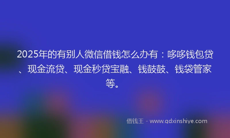2025年的有别人微信借钱怎么办有：哆哆钱包贷、现金流贷、现金秒贷宝融、钱鼓鼓、钱袋管家等。