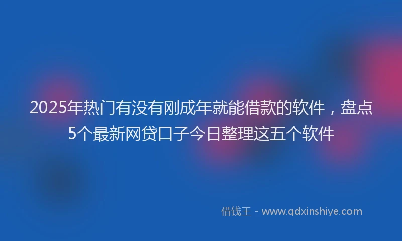 2025年热门有没有刚成年就能借款的软件，盘点5个最新网贷口子今日整理这五个软件