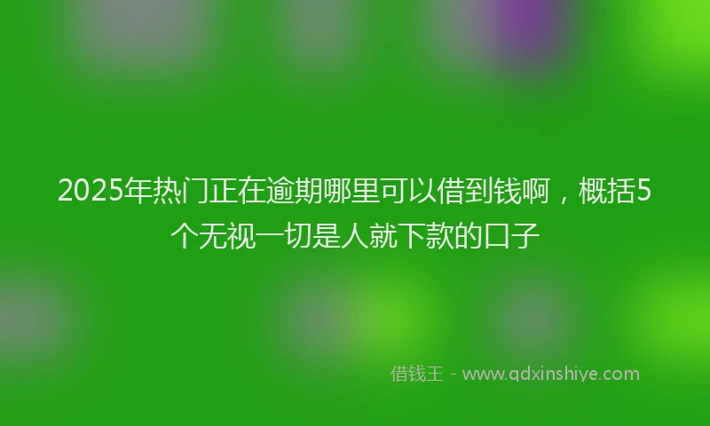 2025年热门正在逾期哪里可以借到钱啊，概括5个无视一切是人就下款的口子