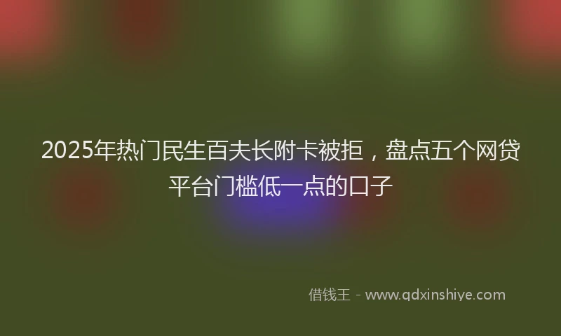 2025年热门民生百夫长附卡被拒，盘点五个网贷平台门槛低一点的口子