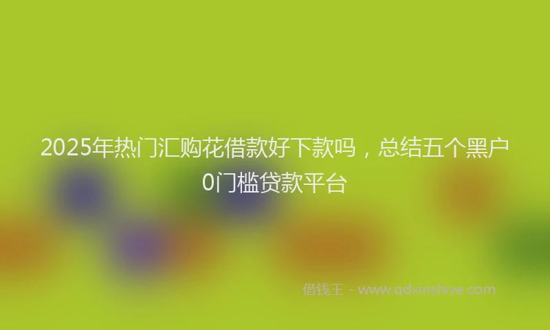 2025年热门汇购花借款好下款吗，总结五个黑户0门槛贷款平台