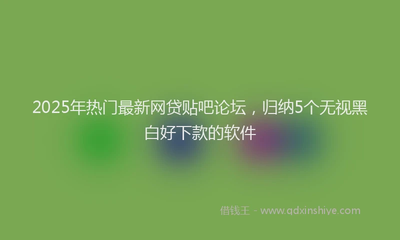 2025年热门最新网贷贴吧论坛，归纳5个无视黑白好下款的软件