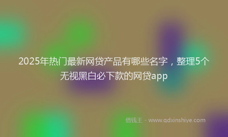 2025年热门最新网贷产品有哪些名字，整理5个无视黑白必下款的网贷app