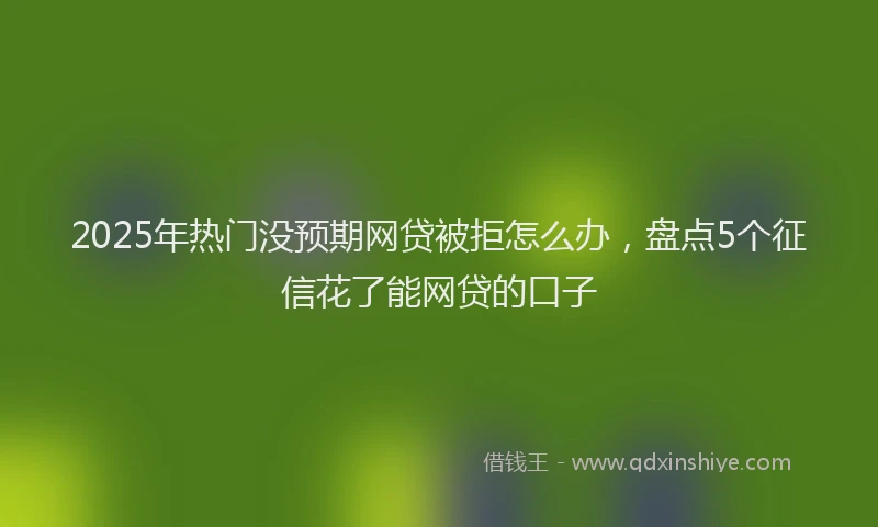 2025年热门没预期网贷被拒怎么办，盘点5个征信花了能网贷的口子