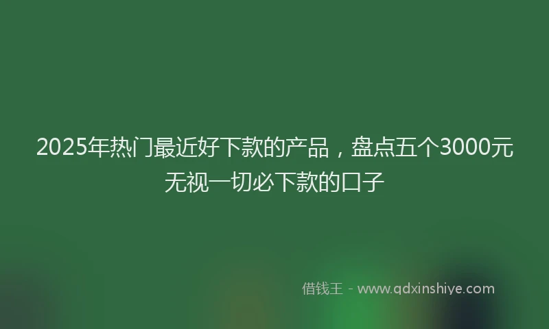 2025年热门最近好下款的产品，盘点五个3000元无视一切必下款的口子