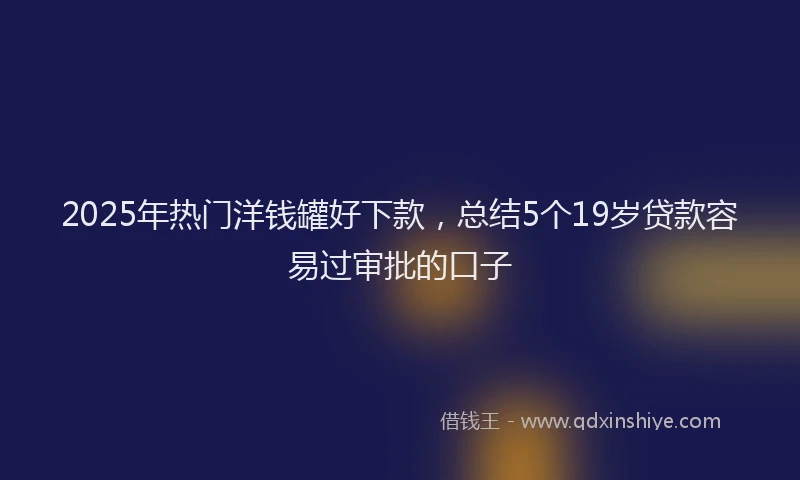 2025年热门洋钱罐好下款，总结5个19岁贷款容易过审批的口子