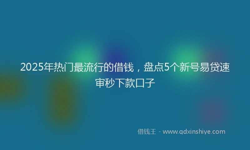 2025年热门最流行的借钱，盘点5个新号易贷速审秒下款口子