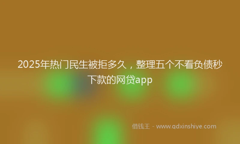 2025年热门民生被拒多久，整理五个不看负债秒下款的网贷app