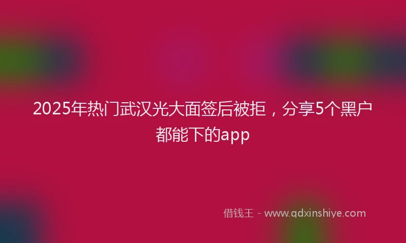 2025年热门武汉光大面签后被拒，分享5个黑户都能下的app