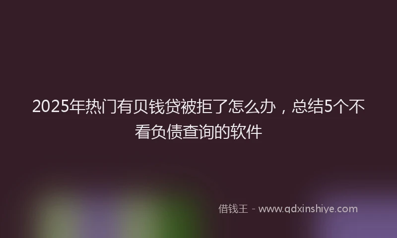 2025年热门有贝钱贷被拒了怎么办,总结5个不看负债查询的软件