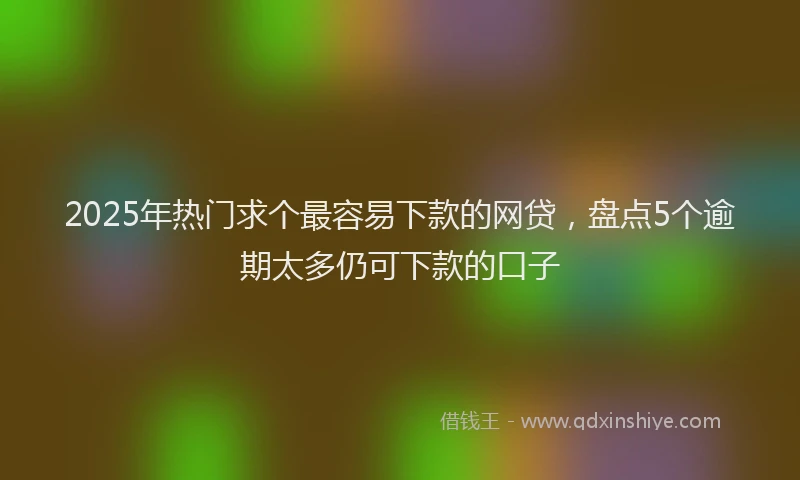 2025年热门求个最容易下款的网贷，盘点5个逾期太多仍可下款的口子