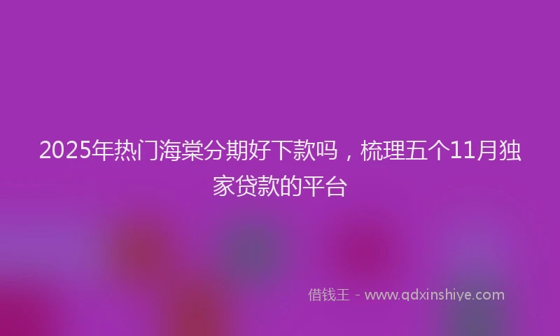 2025年热门海棠分期好下款吗，梳理五个11月独家贷款的平台