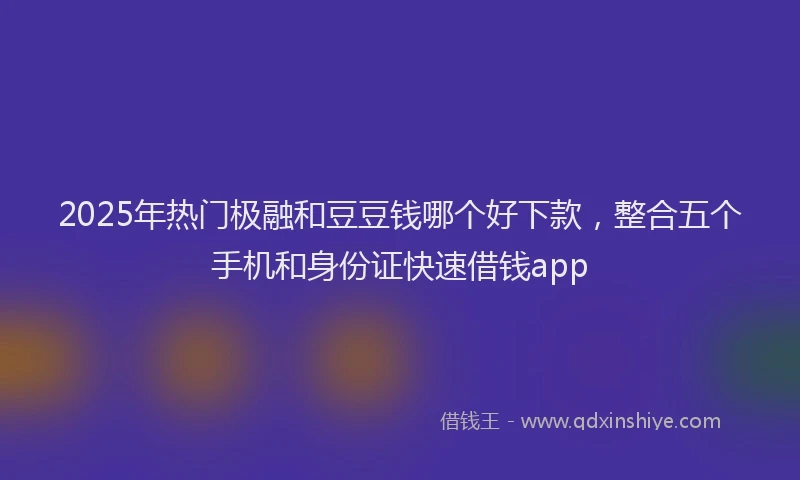 2025年热门极融和豆豆钱哪个好下款，整合五个手机和身份证快速借钱app