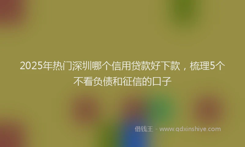 2025年热门深圳哪个信用贷款好下款，梳理5个不看负债和征信的口子