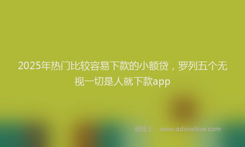 2025年热门比较容易下款的小额贷,罗列五个无视一切是人就下款app