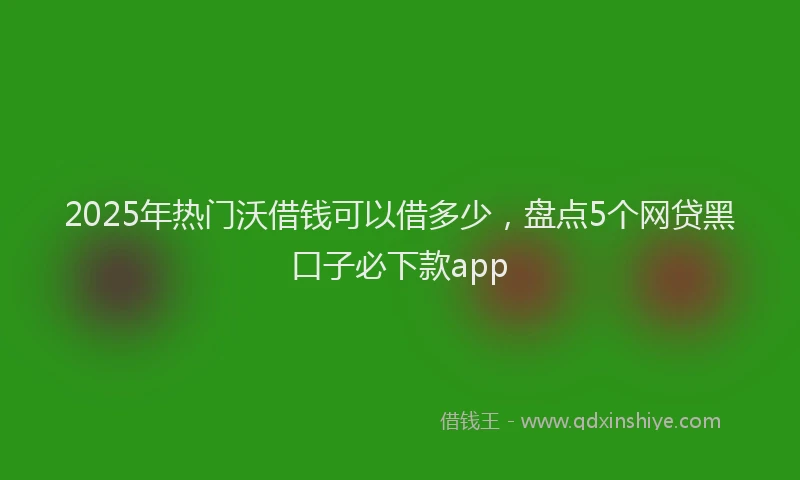 2025年热门沃借钱可以借多少，盘点5个网贷黑口子必下款app